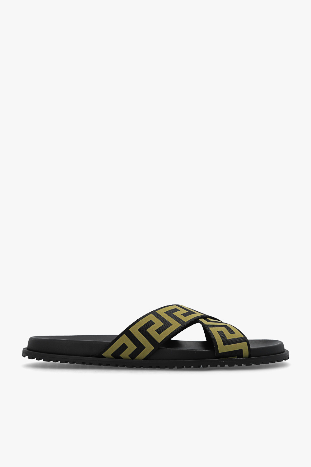 Black Slides with Greek pattern Versace Vitkac GB